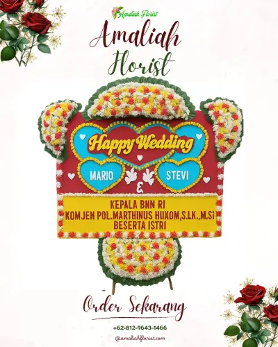 Karangan Papan Bunga Pernikahan di Cimandiri